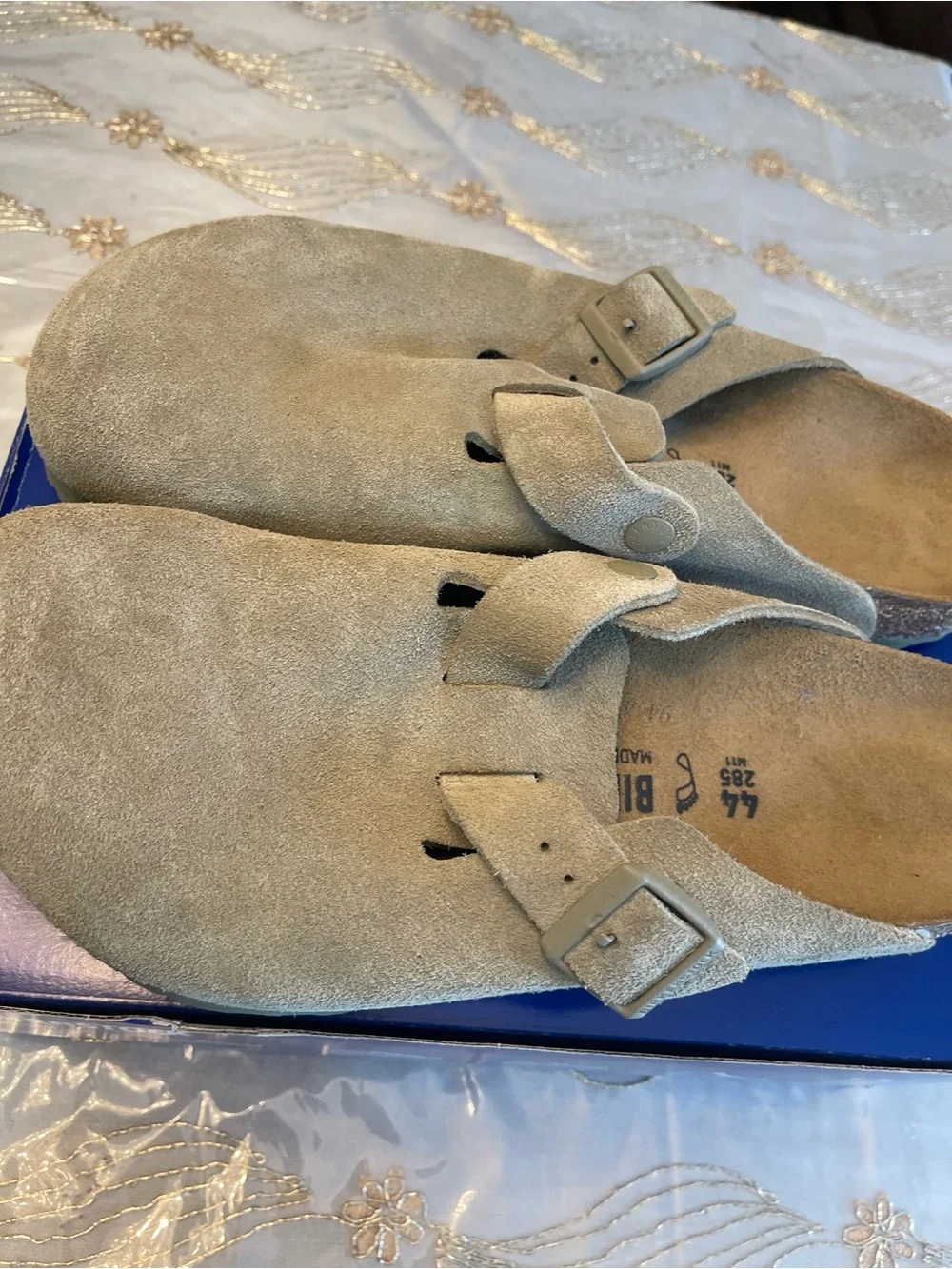 NWB Birkenstock men’s Boston suede leather casual clogs olive green size 11-11.5